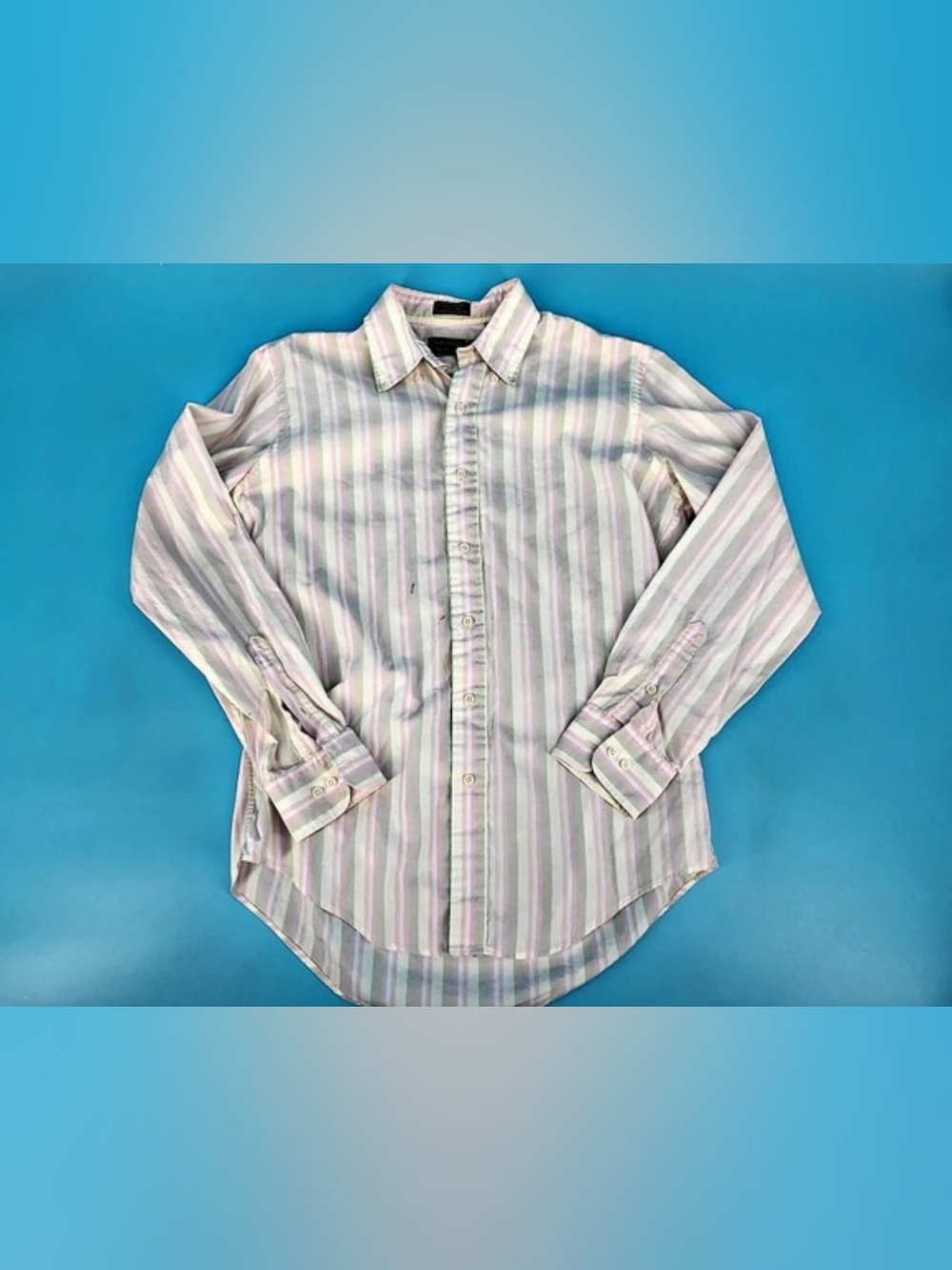 Retro Chaps Ralph Lauren Striped Cotton Button Down Size Medium